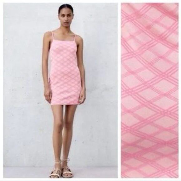 Zara Diamond Pattern Knit Dress L - Picture 5 of 10
